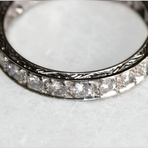 1930s Diamond Eternity Ring ~ 9k Gold ~ Size 7~Vintage Ring Box Included